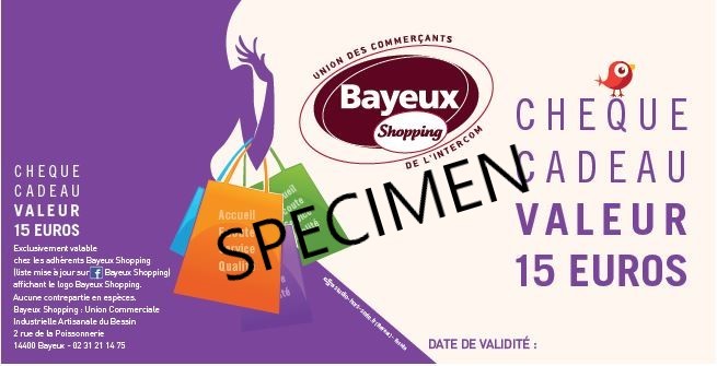 Bayeux Shopping - CHEQUE CADEAU BAYEUX